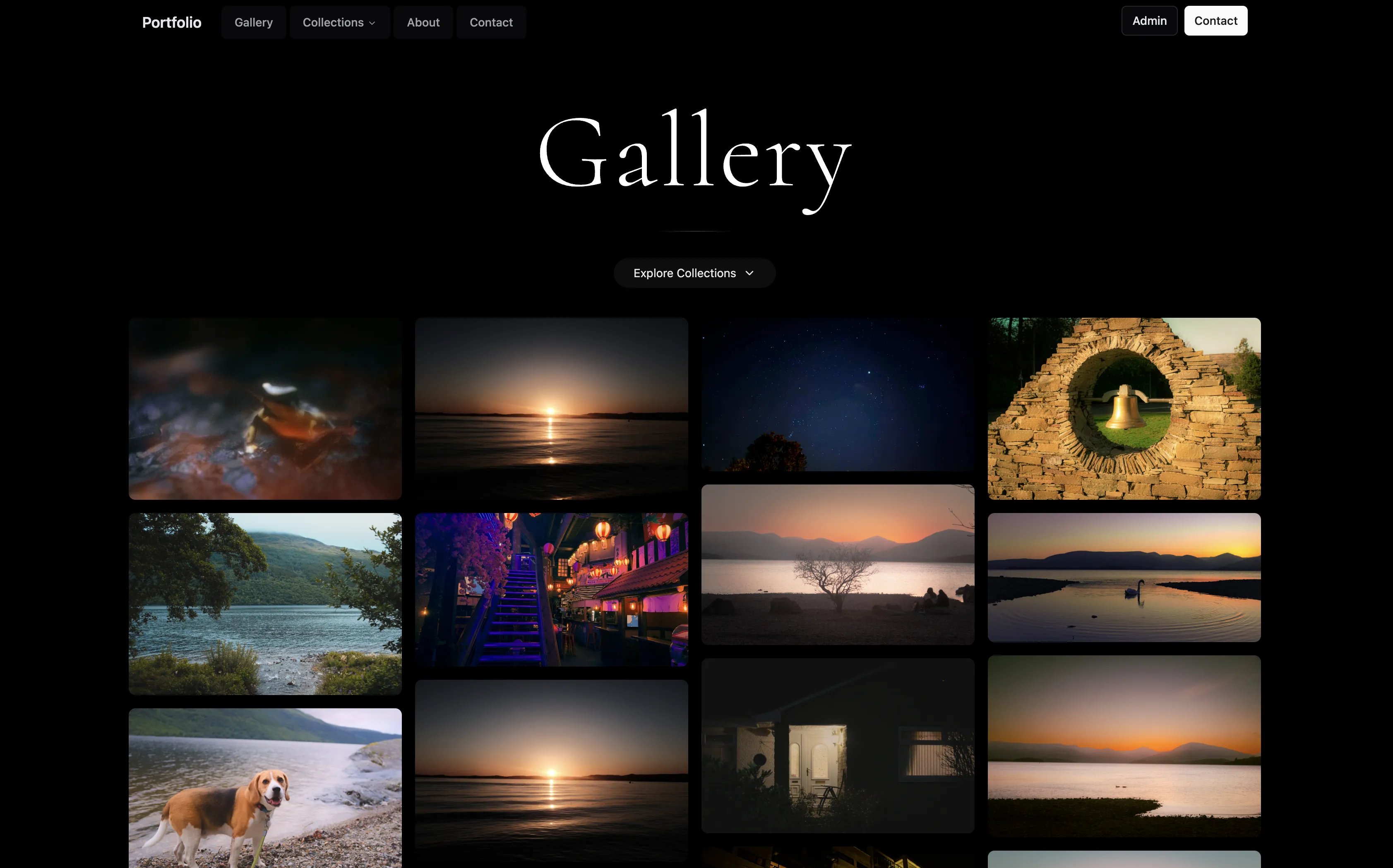 Photography gallery screenshot